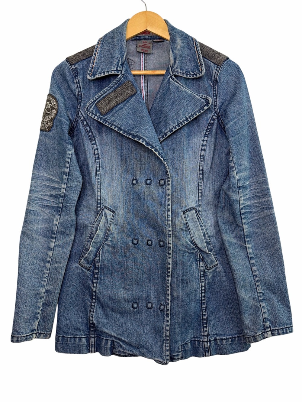 Parasuco Ergonomic Jeans Denim Jacket "1975" Patch Size M Y2K